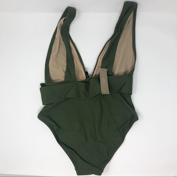J. Crew Belted Plunge V-neck One-piece Swimsuit - Picture 6 of 7